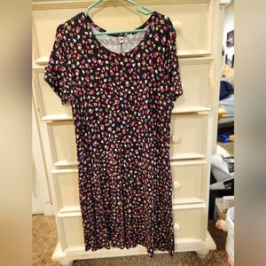 Vibrant Floral Print Dress